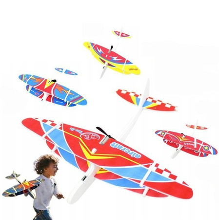 Samolot dwupłatowy styropianowy z silnikiem - rzutek - model edukacyjny dla dzieci