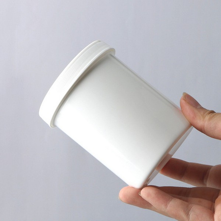 Zakrętkowy Pojemnik Polipropylenowy - Biały - Okrągły - 500ml