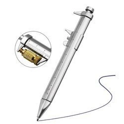 Suwmiarka z długopisem 0-100mm - czarny - 2w1 - linijka - narzędzie pomiarowe